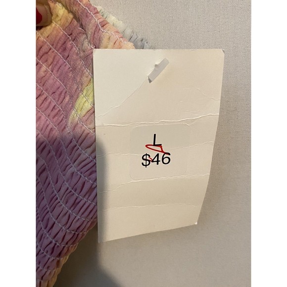 Skylar Madison Smocked Ruffled Tiered Mini Skirt Sz L Large Rainbow Colored NWT - Picture 7 of 11